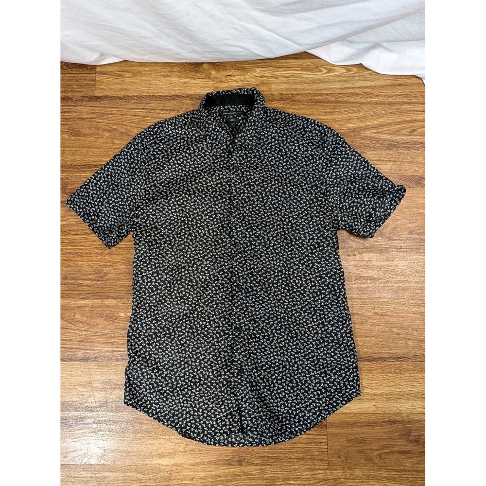 john varvatos short sleeve button up Black & White Floral S/S Button Up M